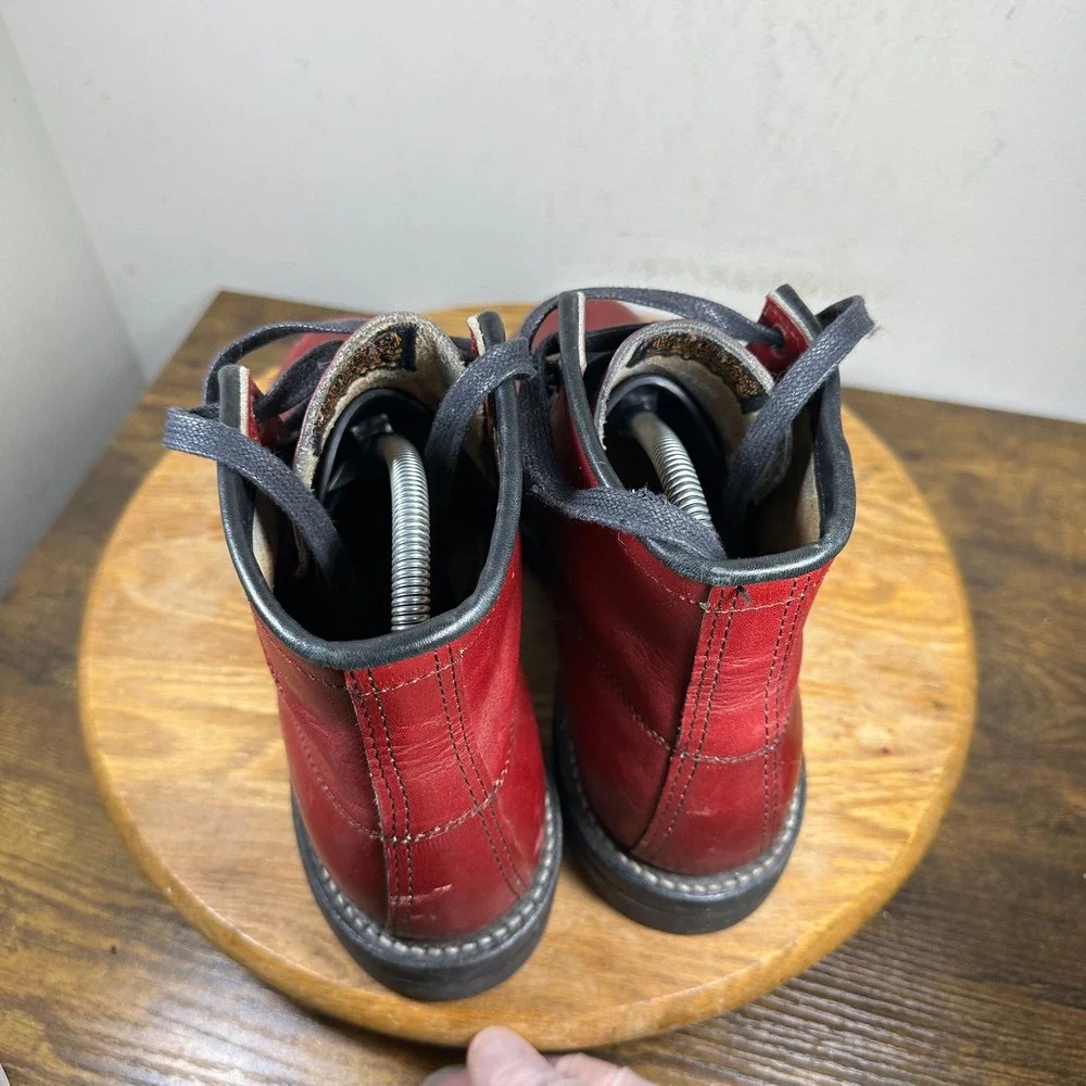 Original Chippewa Mens 1901G26 Cherry Red Leather Service Boots Vibram USA 7.5 D